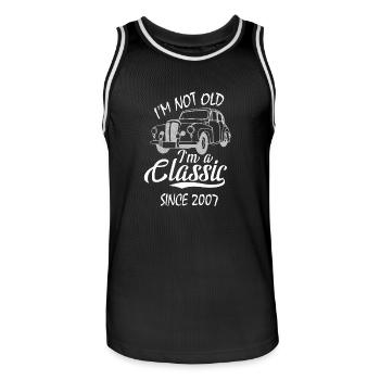 I m Not Old I m A Classic seit 2007 - Männer Basketball-Trikot - Schwarz/Weiß - Vorne - AI Model Male 185 dark (185cm)