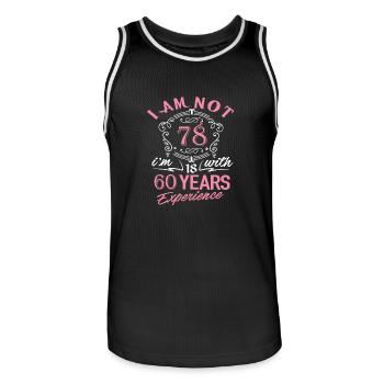 Ich bin nicht 78 Ich bin 18 mit 60 Jahren Erfahrung - Männer Basketball-Trikot - Schwarz/Weiß - Vorne - AI Model Male 185 dark (185cm)