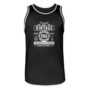 Vintage 1966 The Birth Of Legends - Men's Basketball Jersey - black/white - Front - AI Model Male 185 dark (185cm)