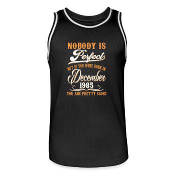 Wenn Sie im November 1985e Geburtstagsgeschenk für Sie geboren haben - Männer Basketball-Trikot - Schwarz/Weiß - Vorne - AI Model Male 185 dark (185cm)