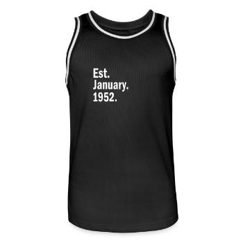 Est Januar 1952 - Männer Basketball-Trikot - Schwarz/Weiß - Vorne - AI Model Male 185 dark (185cm)