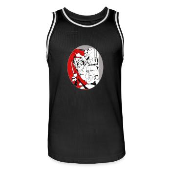 Freedom of interpretation 4 - Men's Basketball Jersey - black/white - Front - AI Model Male 185 dark (185cm)