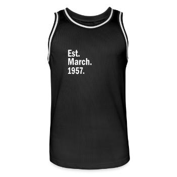 Est mars 1957 - Maillot de basket Homme - noir/blanc - Devant - AI Model Male 185 dark (185cm)