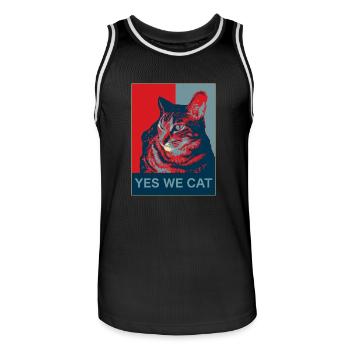 Yes we Cat - Männer Basketball-Trikot - Schwarz/Weiß - Vorne - AI Model Male 185 dark (185cm)