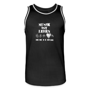 Musik ist Leben - Männer Basketball-Trikot - Schwarz/Weiß - Vorne - AI Model Male 185 dark (185cm)