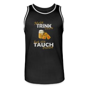 Mein Trink team hat ein Tauch Problem - Männer Basketball-Trikot - Schwarz/Weiß - Vorne - AI Model Male 185 dark (185cm)