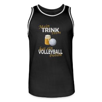Mein Trink Team hat ein Volleyball Problem - Männer Basketball-Trikot - Schwarz/Weiß - Vorne - AI Model Male 185 dark (185cm)