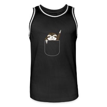 Sloth in the bag - gift - Men's Basketball Jersey - black/white - Front - AI Model Male 185 dark (185cm)