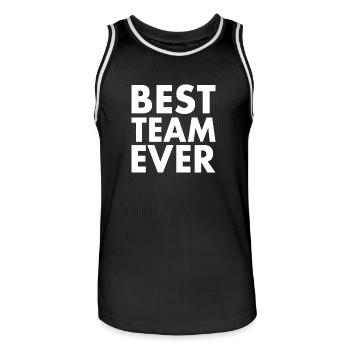Best team ever - Men's Basketball Jersey - black/white - Front - AI Model Male 185 dark (185cm)