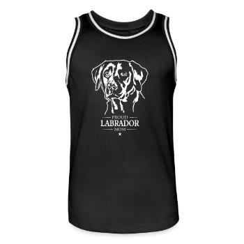 Labrador Mom Hunde Hund Labbi Wilsigns - Männer Basketball-Trikot - Schwarz/Weiß - Vorne - AI Model Male 185 dark (185cm)