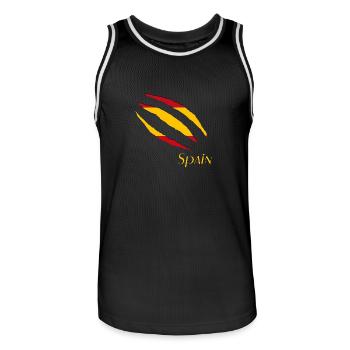 Spain Spanien Espana - Männer Basketball-Trikot - Schwarz/Weiß - Vorne - AI Model Male 185 dark (185cm)