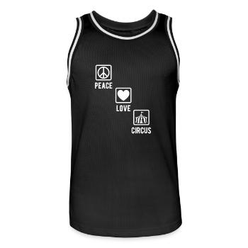 Circus Graphic Peace Love Circus Gift Idea - Men's Basketball Jersey - black/white - Front - AI Model Male 185 dark (185cm)
