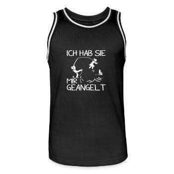 jungVerlobung Verkünden Ich Hab Sie mir Geangelt J - Männer Basketball-Trikot - Schwarz/Weiß - Vorne - AI Model Male 185 dark (185cm)