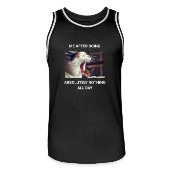 ME AFTER DOING ABSOLUTELY NOTHING ALL DAY - Männer Basketball-Trikot - Schwarz/Weiß - Vorne - AI Model Male 185 dark (185cm)