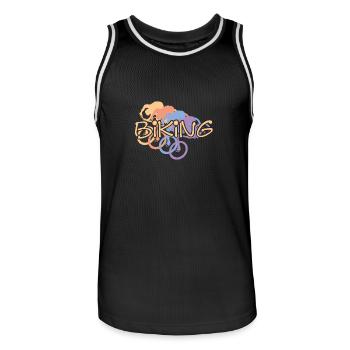 Biken Biker Bike - Männer Basketball-Trikot - Schwarz/Weiß - Vorne - AI Model Male 185 dark (185cm)