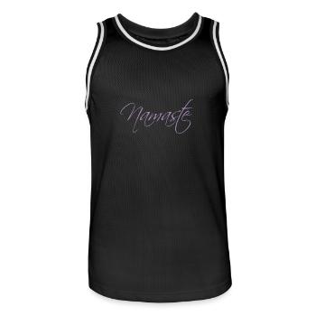 Yoga, Namaste - Männer Basketball-Trikot - Schwarz/Weiß - Vorne - AI Model Male 185 dark (185cm)