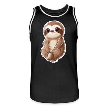Sloth - Men's Basketball Jersey - black/white - Front - AI Model Male 185 dark (185cm)