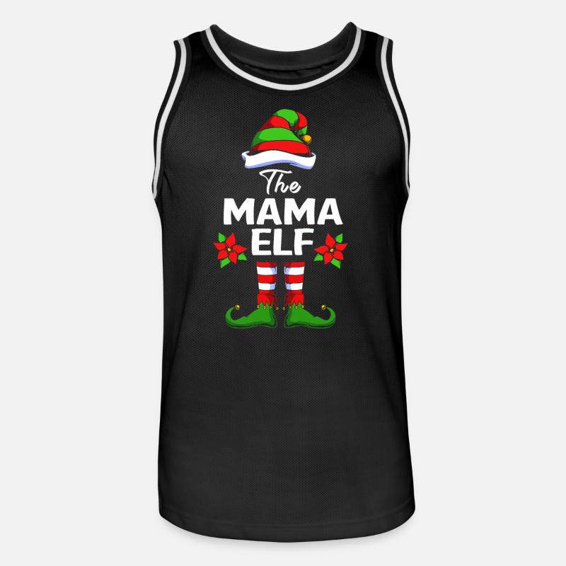 Elfe Elf Weihnachtsgeschenk Mutter Mama - Männer Basketball-Trikot - Schwarz/Weiß