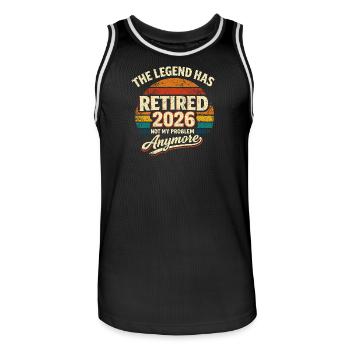 The Legend Retires 2026 - Humor - Men's Basketball Jersey - black/white - Front - AI Model Male 185 dark (185cm)