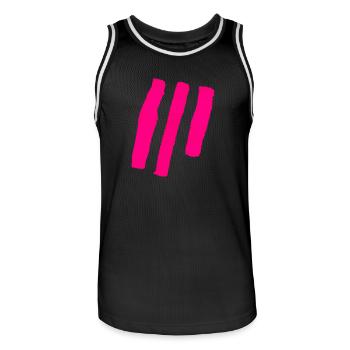 Rayures - Rose - Maillot de basket Homme - noir/blanc - Devant - AI Model Male 185 dark (185cm)