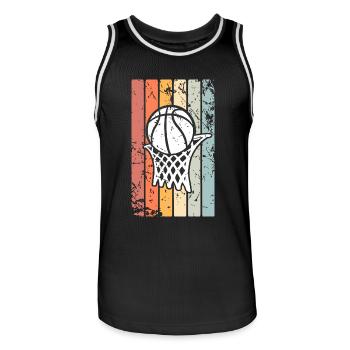 Basketball Basketballer - Männer Basketball-Trikot - Schwarz/Weiß - Vorne - AI Model Male 185 dark (185cm)