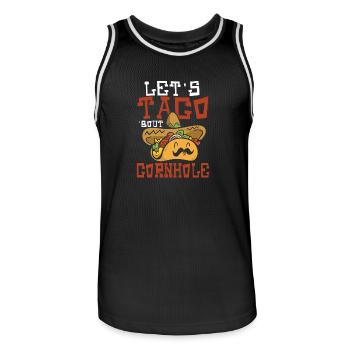 Taco' Bout Cornhole Cinco de Mayo Cornhole - Maillot de basket Homme - noir/blanc - Devant - AI Model Male 185 dark (185cm)