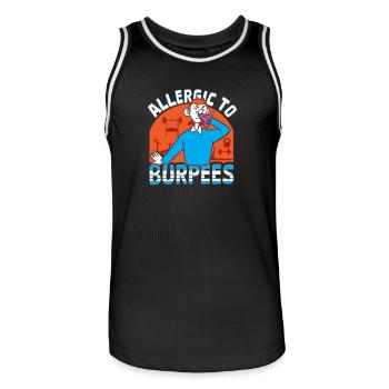 Burpees Training, Squat, Kardiotraining - Männer Basketball-Trikot - Schwarz/Weiß - Vorne - AI Model Male 185 dark (185cm)