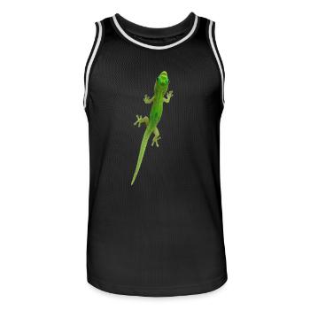 Grüner Gecko - Männer Basketball-Trikot - Schwarz/Weiß - Vorne - AI Model Male 185 dark (185cm)