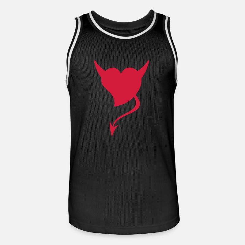 Devil Heart - Men's Basketball Jersey - black/white