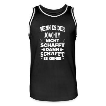 JOACHIM - Männer Basketball-Trikot - Schwarz/Weiß - Vorne - AI Model Male 185 dark (185cm)