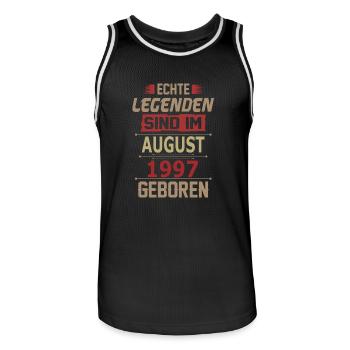 AUGUST 1997 - Männer Basketball-Trikot - Schwarz/Weiß - Vorne - AI Model Male 185 dark (185cm)