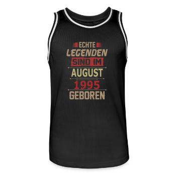 AUGUST 1995 - Männer Basketball-Trikot - Schwarz/Weiß - Vorne - AI Model Male 185 dark (185cm)