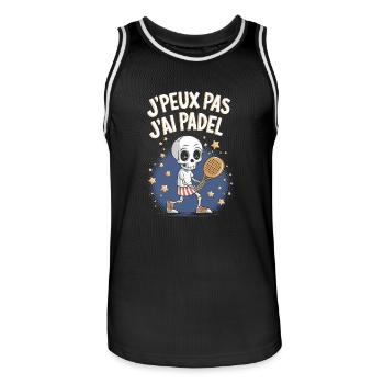 J'peux pas j'ai Padel - Maillot de basket Homme - noir/blanc - Devant - AI Model Male 185 dark (185cm)