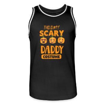 Happy Halloween Kürbis Kostüm lustig Geschenk Papa - Männer Basketball-Trikot - Schwarz/Weiß - Vorne - AI Model Male 185 dark (185cm)