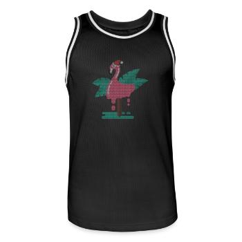 Flamingo Flamenco cadeau de Noël Ugly Sweate - Maillot de basket Homme - noir/blanc - Devant - AI Model Male 185 dark (185cm)