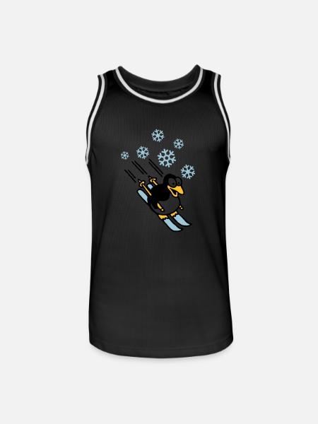 pinguin_ski_022011_h_3c - Männer Basketball-Trikot - Schwarz/Weiß