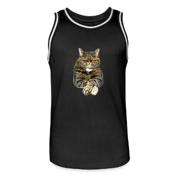 chat chat gxp comme un art de vecteur de patron - Maillot de basket Homme - noir/blanc - Devant - AI Model Male 185 dark (185cm)