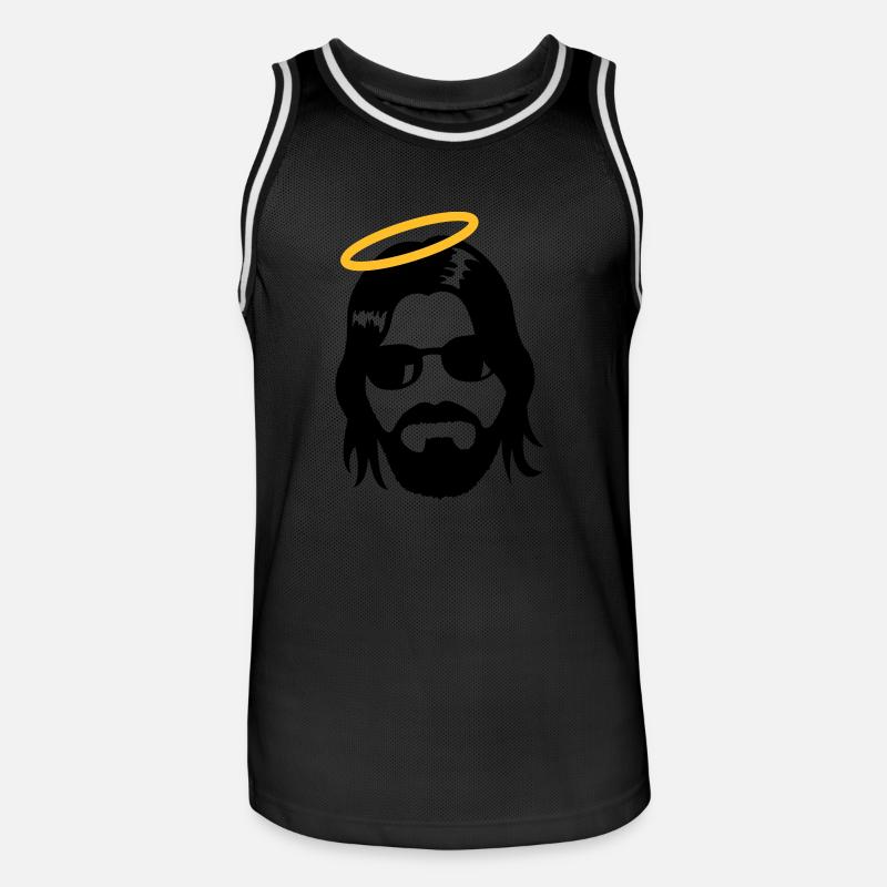 Holy Jesus - Männer Basketball-Trikot - Schwarz/Weiß