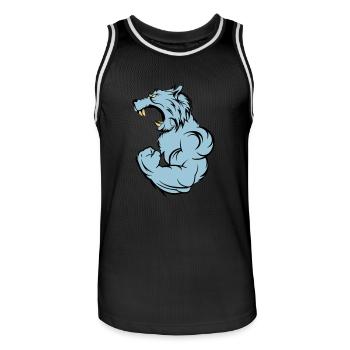 wolf_beast_2 - Männer Basketball-Trikot - Schwarz/Weiß - Vorne - AI Model Male 185 dark (185cm)