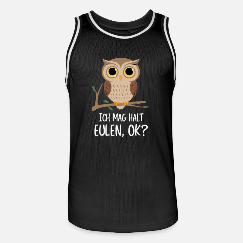 Nachteule Eule Eulen Vogel - Männer Basketball-Trikot - Schwarz/Weiß