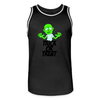 zombie trick or treat - Männer Basketball-Trikot - Schwarz/Weiß - Vorne - AI Model Male 185 dark (185cm)