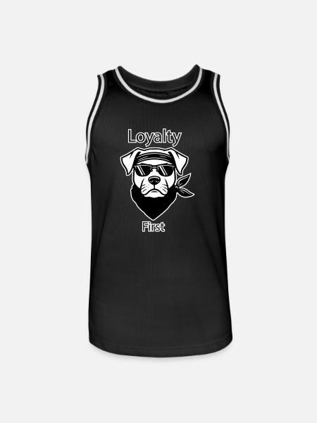 Gangster Dog - Loyalty First Design - Men's Basketball Jersey - black/white