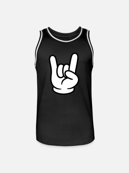 Hand Comic Party Sign - Men's Basketball Jersey - black/white