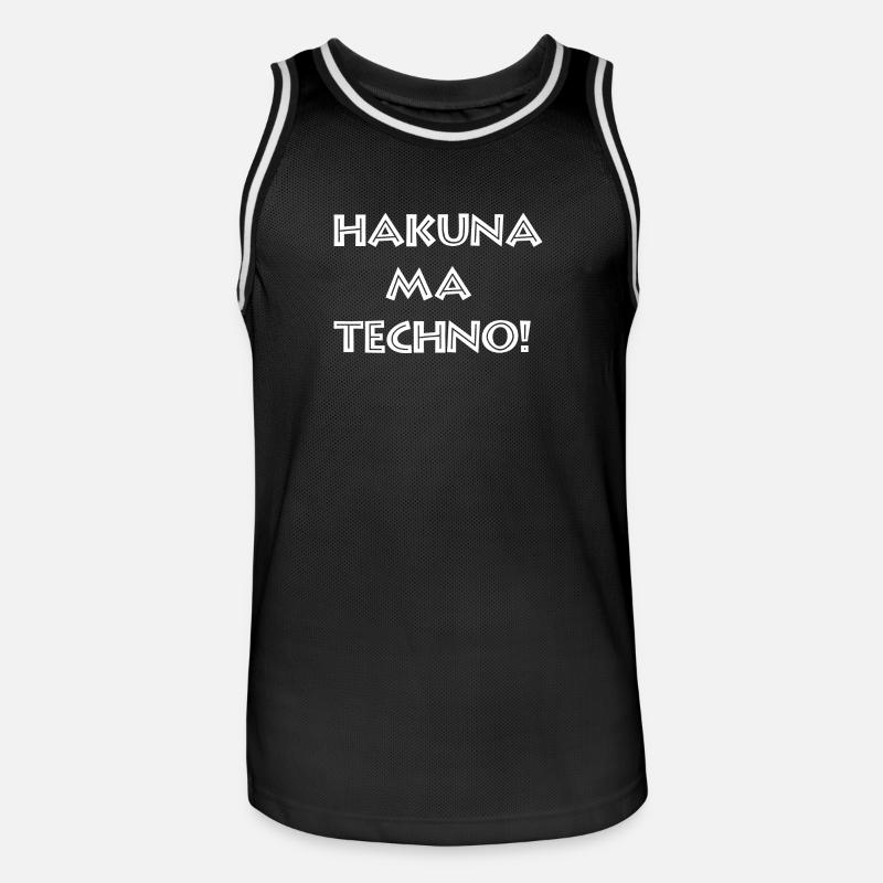 Hakuna Ma Techno_white - Männer Basketball-Trikot - Schwarz/Weiß