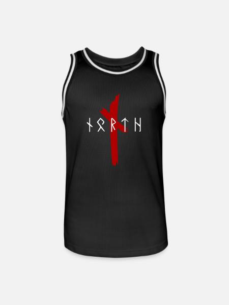 Wikinger - Walhalla - Odin - NORTH - Runen - Männer Basketball-Trikot - Schwarz/Weiß
