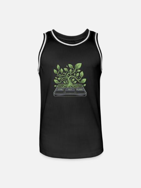 ctrl alt plant garden design - Men's Basketball Jersey - black/white