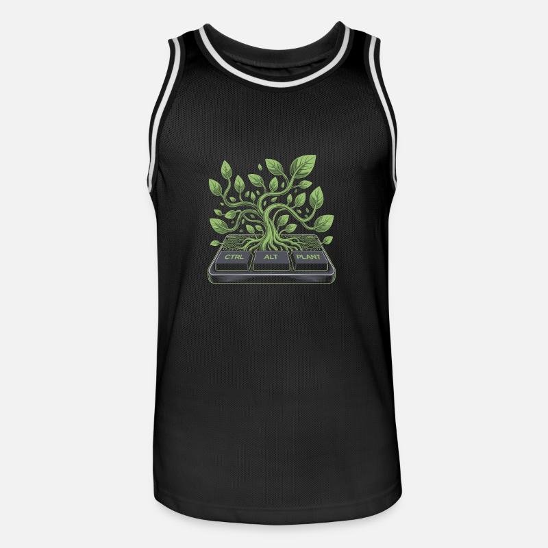 ctrl alt plant Garten Design - Männer Basketball-Trikot - Schwarz/Weiß
