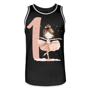 Erster Geburtstag Ballerina Tanz - Männer Basketball-Trikot - Schwarz/Weiß - Vorne - AI Model Male 185 dark (185cm)