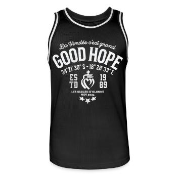 Vendée Good Hope cape 2024 - Men's Basketball Jersey - black/white - Front - AI Model Male 185 dark (185cm)