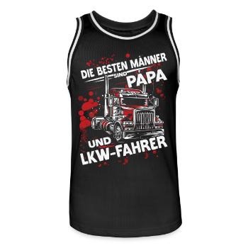 Die besten Männer sind Papa & LKW fahrer Vatertag - Männer Basketball-Trikot - Schwarz/Weiß - Vorne - AI Model Male 185 dark (185cm)